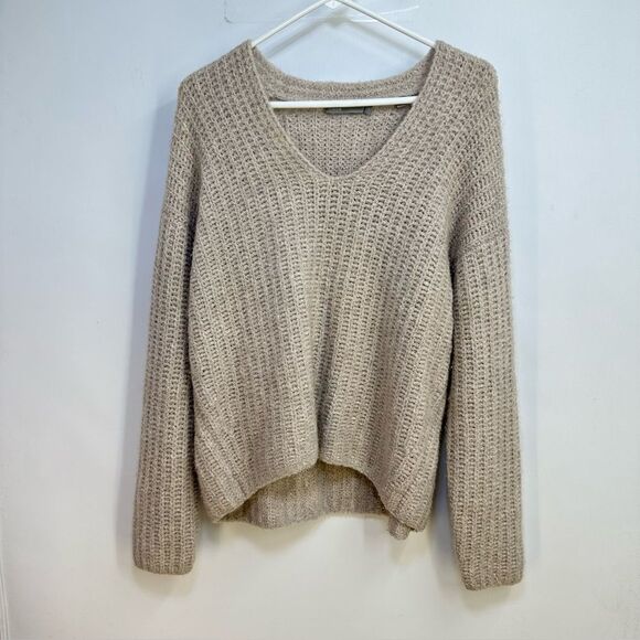 Vince V-Neck Beige pullover cashmere blend Sweater - Picture 1 of 9
